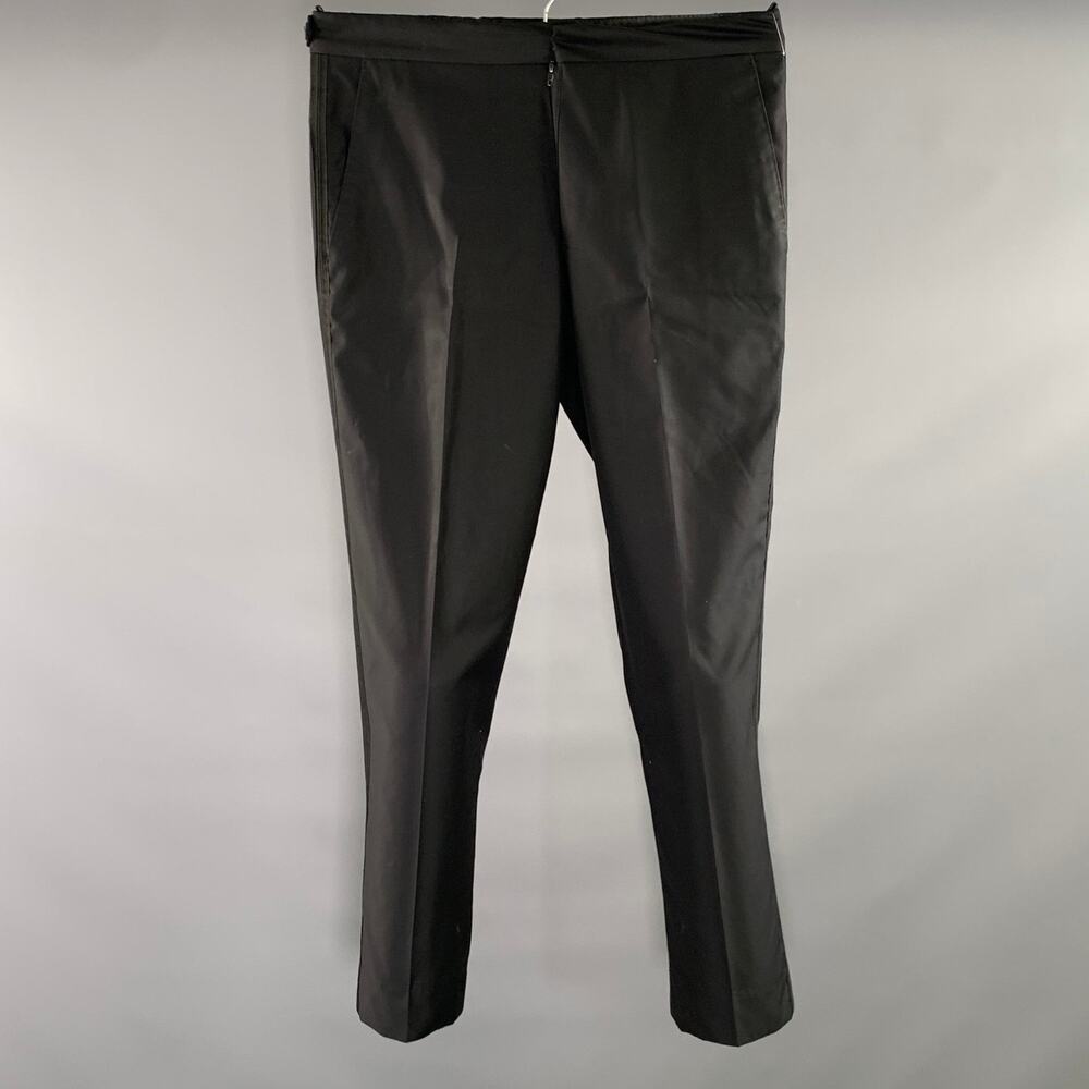 PAUL SMITH Size 30 Black Wool Tuxedo Dress Pants